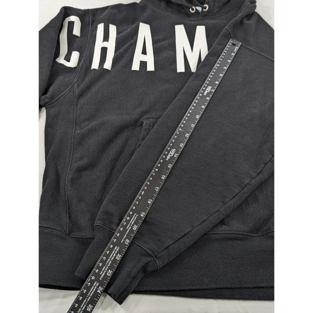 Champion Reverse Weave‎ Hoodie Sweatshirt Black Hooded Pullover Sports Sz 2XL